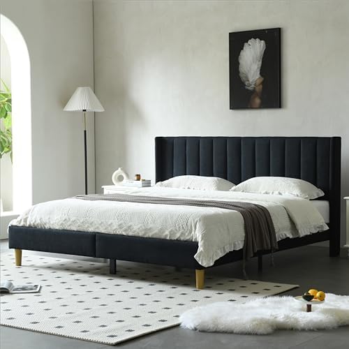 YUHUASHI King Bed Frame，Platform Bed by YUHUASHI