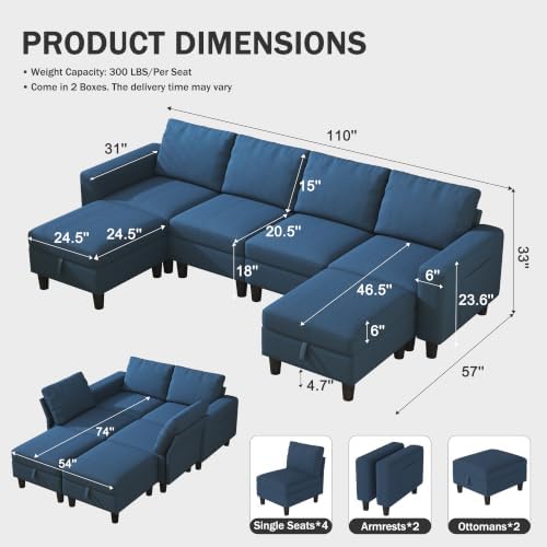 110" Modular Sectional Sofa - Image 2