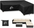 Kipiea L-Shape Patio Furniture Covers Waterproof, 500D Heavy Duty Outdoor by Kipiea