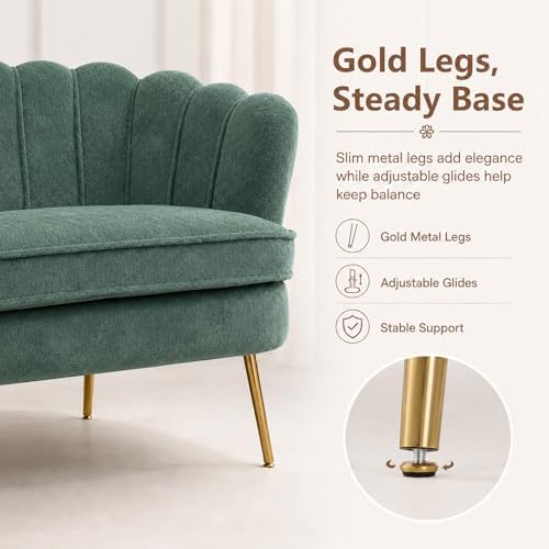 anwickjeff 59" Wide Modern Boucle Loveseat Small Sofa Small Mini Room Couch - Image 6