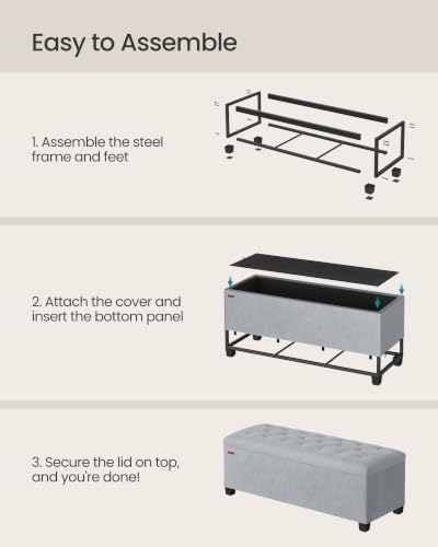 SONGMICS Storage Ottoman Bench, Foot Rest - Image 6