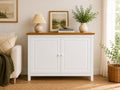 From the Tree Furniture 44" Wide White & Pine Top Solid Pine Shaker Sideboard by FromTheTreeFurniture