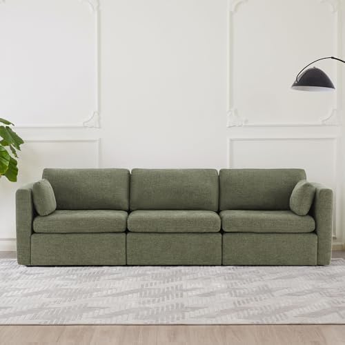 CHITA 112" Modular Sectional Sofa, 3 Seat Modular Couch, Moss Green by Unknown