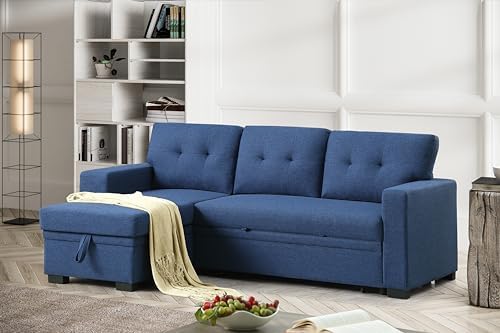 Ball & Cast L-Shape Reversible Sectional Sleeper Sofa Bed, 4 in 1 Pull Out Couch - Image 4