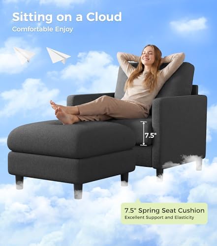 Welzona Sofa Accent Chair with Ottoman - Image 5