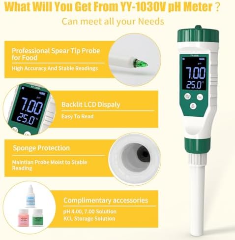 Digital pH Meter for Food with High Accuracy pH Probe - Image 2