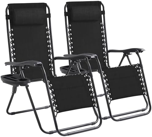 Zero Gravity Chair Set of 2 Oversized Folding Recliner, Padded Anti Gravity by Unknown