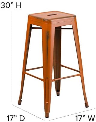 Flash Furniture 30 in Metal Indoor/Outdoor Barstool - Image 3