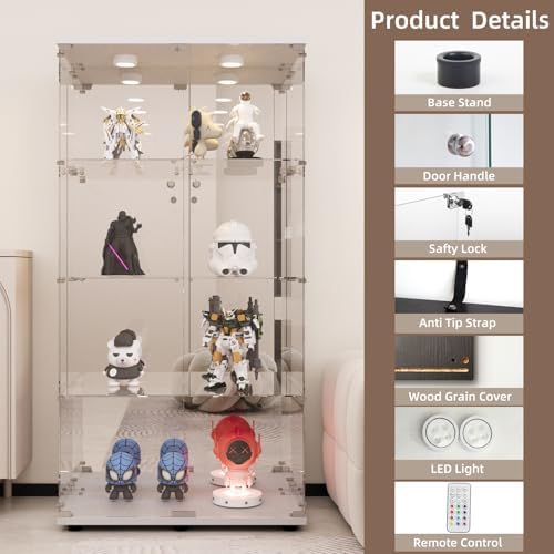 Beauty4U White Glass Display Cabinet - Image 2