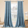 SMILETIME Sky Blue Velvet Curtains 52"x90" Grommet 2 Panels by SMILETIME