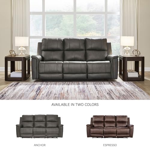 Signature Design by Ashley Burnley Leather Power Reclining Sofa - Image 7