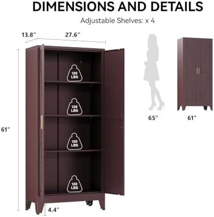 COFaR 61" Metal Storage Cabinet - Image 2