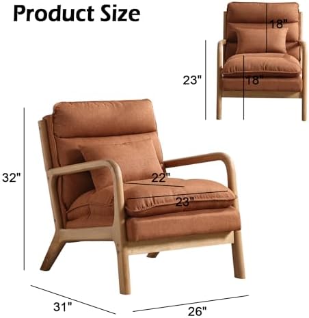 INZOY Mid Century Modern Accent Chair - Image 2