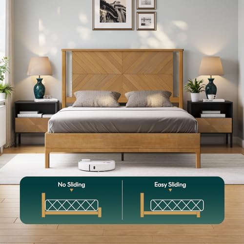 Bme Vivian Queen Bedframe with Headboard, Scandinavian, Rustic Seadrift - Image 6