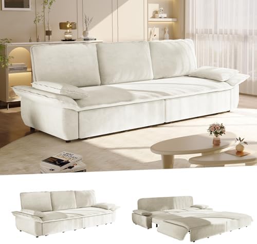 94.5" Pull Out Couch King Size, 3-in-1 Convertible Sleeper Sofa Bed by Kolavess