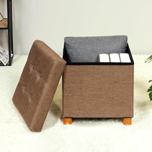 B FSOBEIIALEO 15" Square Storage Ottoman - Image 4