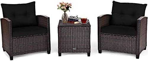 COSTWAY 3PCS Wicker Patio Furniture Set by COSTWAY