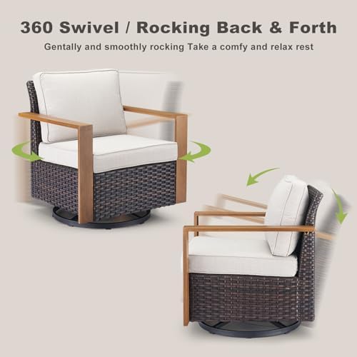 Brown Outdoor Wicker Patio Furniture Set of 5 - Image 2