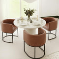 HNY Mid Century Modern Upholstered Barrel Dining Chairs by HNY