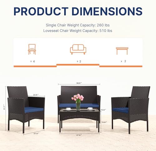 Gotland 8 Pieces Patio Furniture Set, Wicker Outdoor Furniture - Image 2