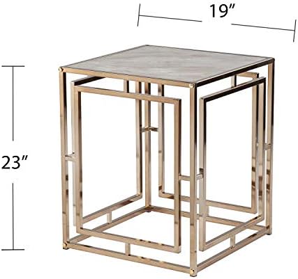 SEI Furniture - Simondley Faux Marble End Table - Transitional Design, - Image 3
