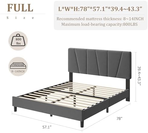 Full Size Upholstered Platform Bed Frame - Image 2
