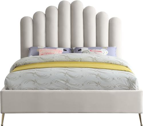 Meridian Furniture Lily Collection Modern | Contemporary Velvet Upholstered Bed - Image 4