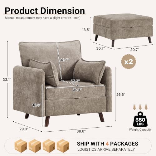 Set of 4 Oversized Accent Chair - Image 2