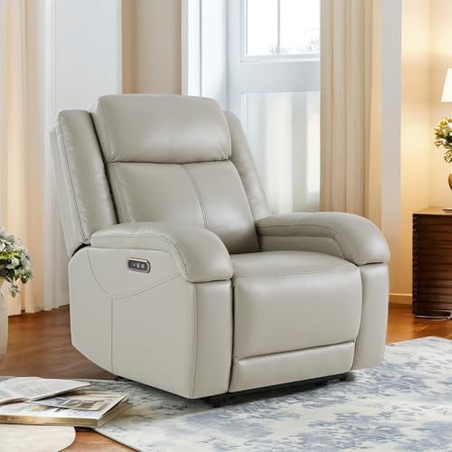 Watson & Whitely Genuine Leather Wall Hugger Power Recliner - Image 2