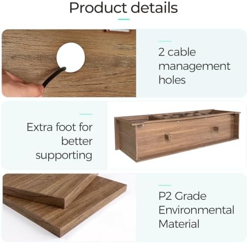 LINSY Home Farmhouse TV Stand for 65 Inch TV, Wood Entertainment Center - Image 6