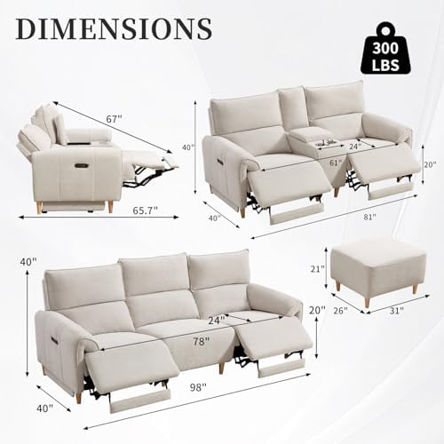 ANJ Power Recliner Sofa Cloud Couches - Image 2