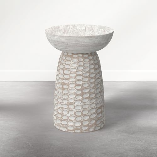 SIMPLIHOME Boyd 13" Wide Solid Mango Wood Table in Distressed White by SimpliHome