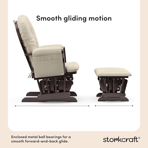 Storkcraft Premium Hoop Glider & Ottoman, Espresso - Image 5