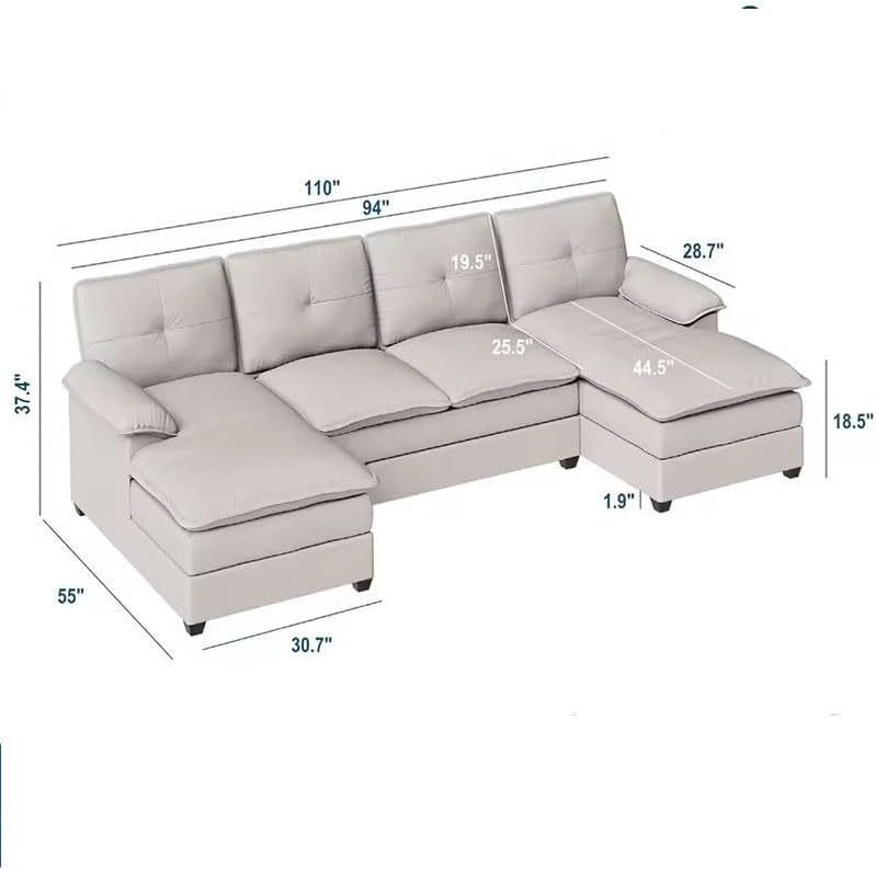 U-Shaped Sectional Couches for Living Room Furniture Sofas Set Sofa Sleeper - Image 2