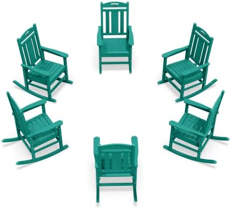 Ciokea Oversized Outdoor Rocking Chairs Set of 6, 380lbs Heavy-Duty Large Patio by CIOKEA