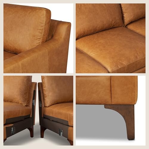 Poly & BARK Sorrento Corner Leather Sectional Sofa Cognac Tan– Full-Grain - Image 6