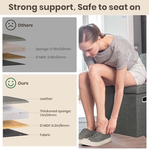 COSYLAND Ottoman with Storage Collapsible - Image 4