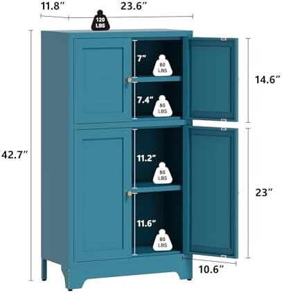 Bathroom Floor Storage Cabinet, Freestanding Accent Cabinets - Image 2