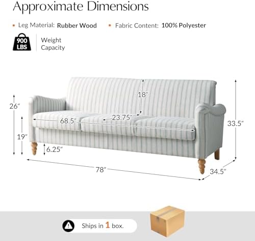 HULALA HOME Farmhouse Curved Couch - Image 2
