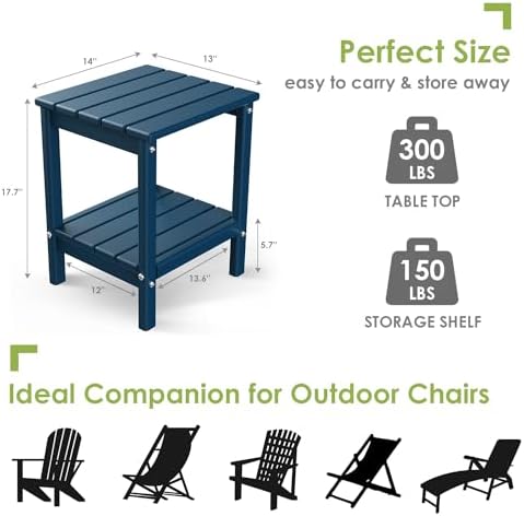 GREENVINES Outdoor Rocking Chairs Set, 2 Rockers w/ 1 Side Table - Image 4