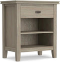 SIMPLIHOME Artisan 24" Solid Wood Bedside Table in Distressed Grey by SimpliHome