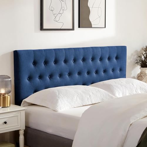 Tufted Upholstered Headboard Queen Size, Adjustable Height 37- 51 in by huateanhome