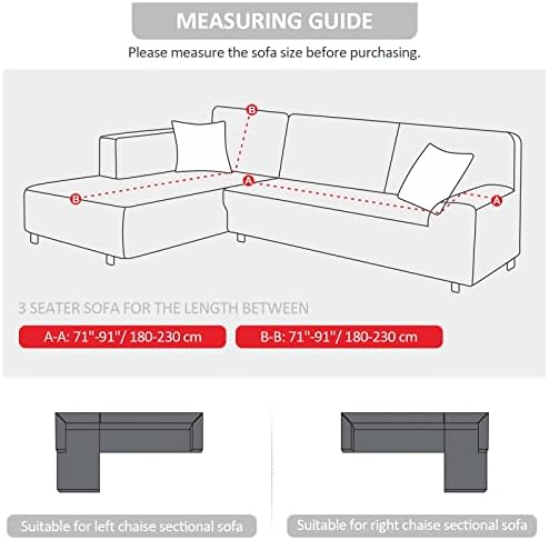 KinCam Sectional Couch Covers Stretch L Shape Sofa Covers - Image 6