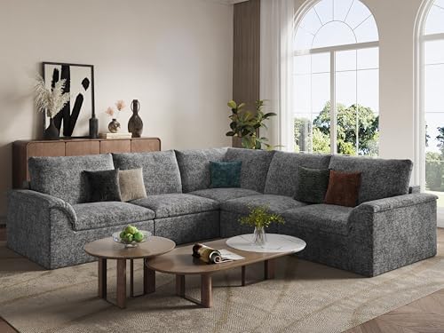 EASE MOOSE 115" V Shaped Sofa, Modular Boneless Couches by EASEMOOSE