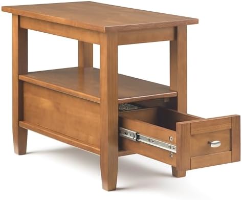 SIMPLIHOME Warm Shaker 14" Side Tables in Light Golden Brown - Image 3