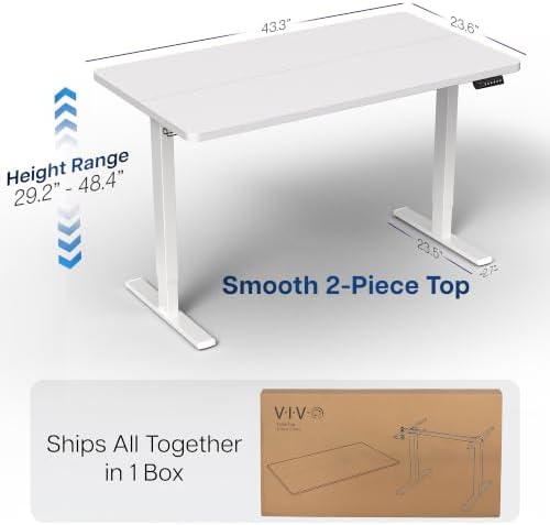 VIVO White 43 x 24 in Standing Desk - Image 3