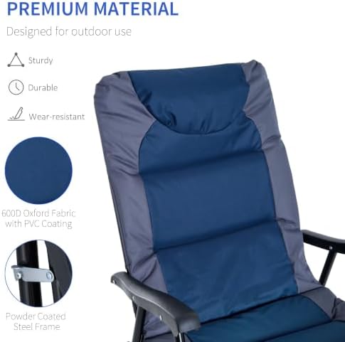 Outsunny Set of 4 Oversized Folding Rocking Camping Chair - Image 6
