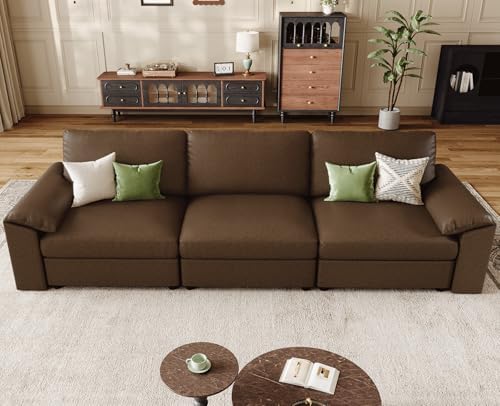 EASE MOOSE Modular Sectional Sofa, 3 Seat Sectional Couch, Deep Brown - Image 3
