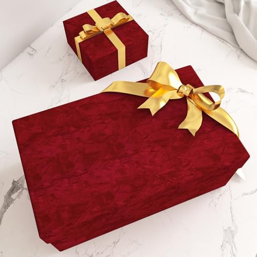 Decotalk 2ft X 16ft Dark Red Velvet Wallpaper Peel and Stick Soft Felt - Image 4