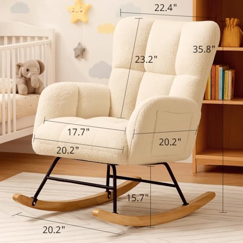COMHOMA Nursery Rocking Chair, Teddy Glider Rocker - Image 2